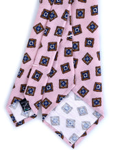 Unlined SATURNIA pink tailored tie in linen/silk